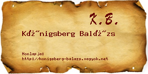 Königsberg Balázs névjegykártya
